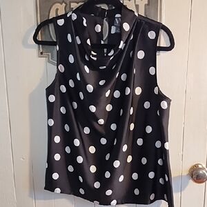 Worthington Black and White Polka Dot Blouse